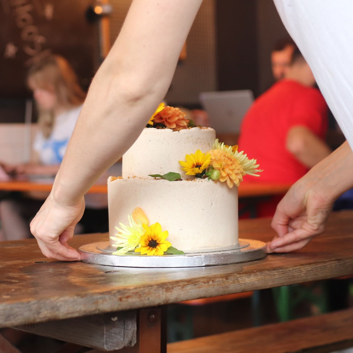 Plant-based layered cake by 404 Bakes, Bristol